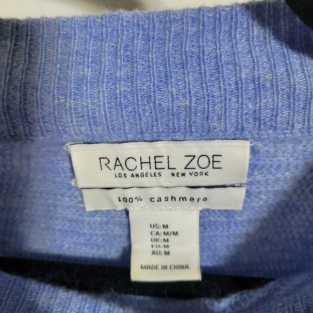 Rachel Zoe Blue 100% Cashmere Sweater, Size Medium - Picture 2 of 5